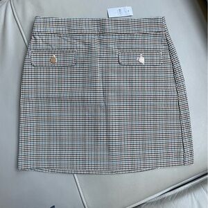 LOFT NWT gingham check lined skirt (Size: 6)